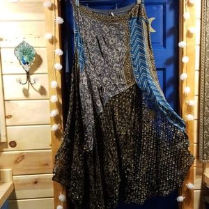 Free People Boho Scarf Skirt Size 4  Lined NWOT